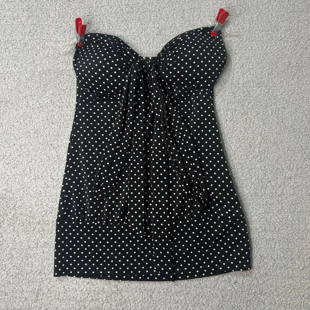 All About Me Halter Top Vintage Y2K XS Black Polka Dot Indie Coquette Baddie